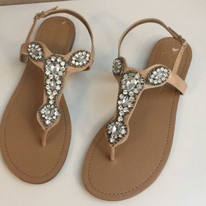 Cute nude and rhinestone sandals